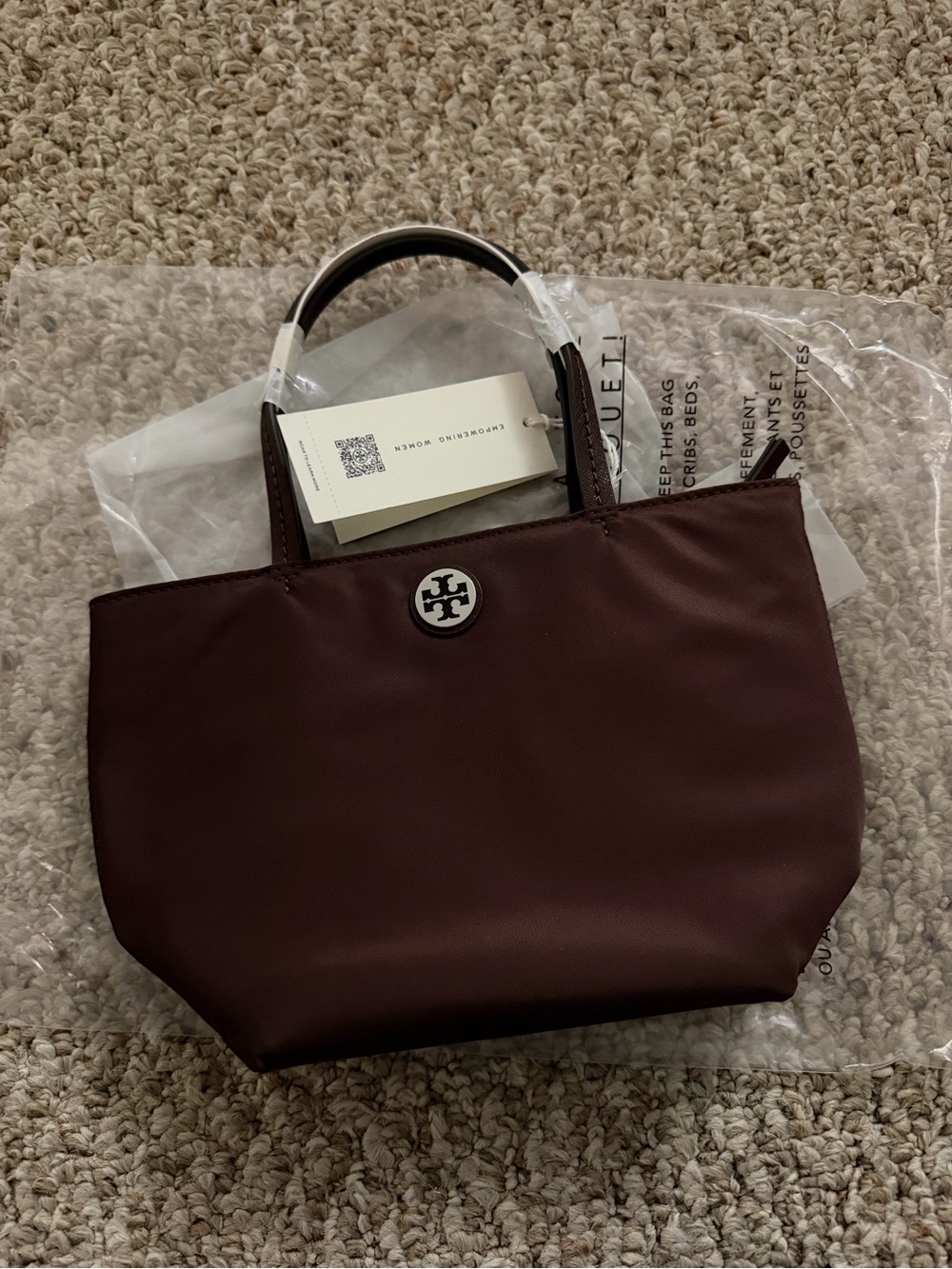 Tory Burch Small Tote in Deep Wine